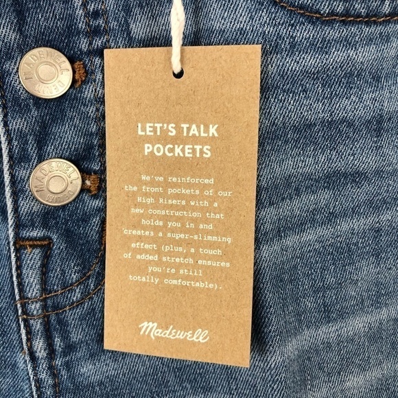 Madewell Crop Wide Leg Button Front Jeans 23 T - Picture 7 of 12